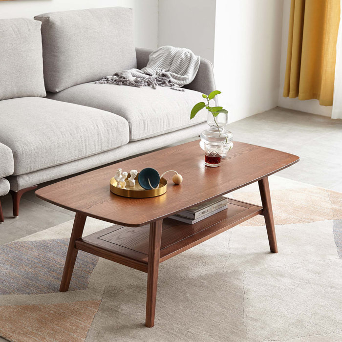Oliver Dulcio Coffee Table,Natural wood living room Table with